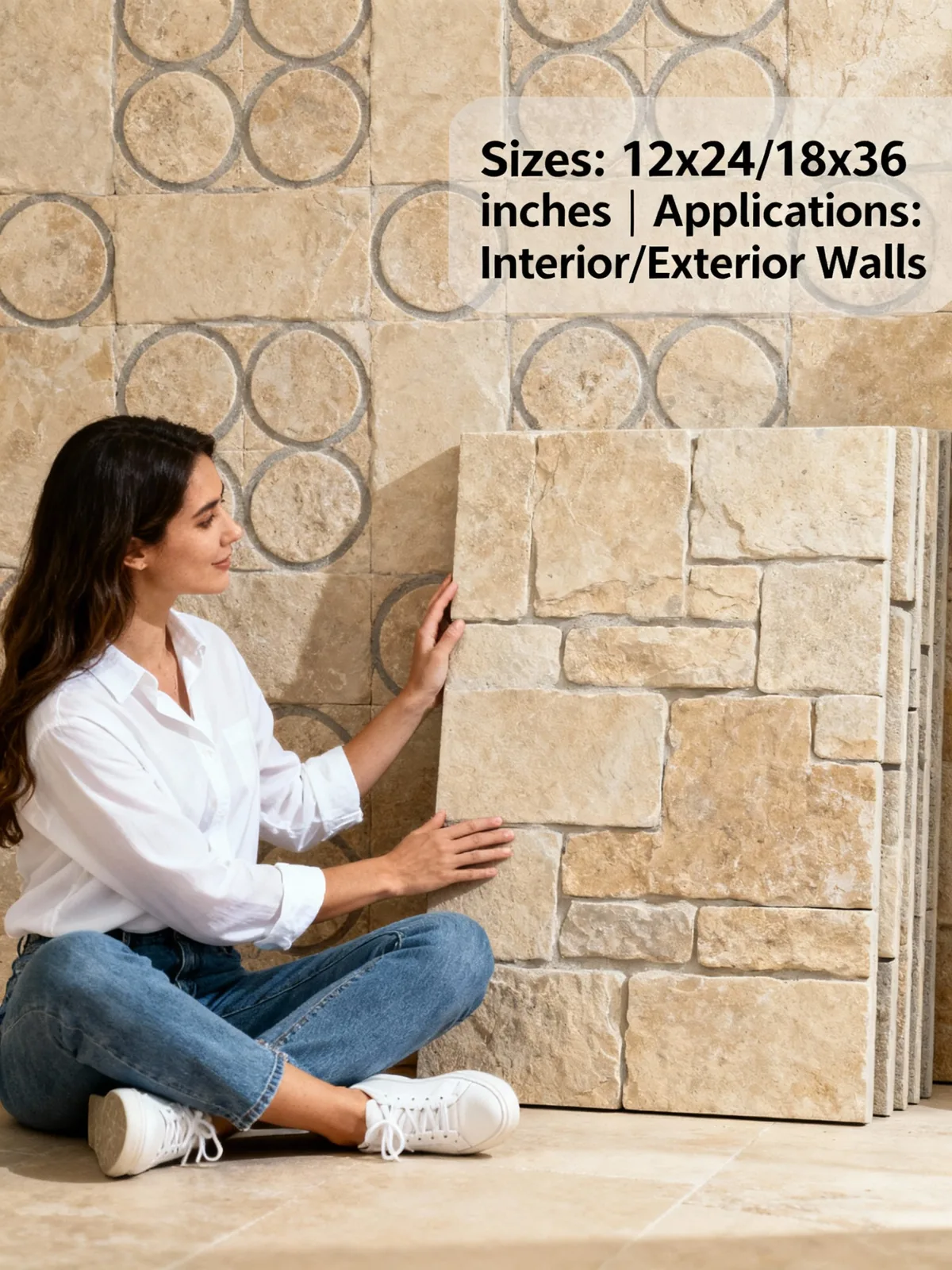 Natural stone veneer sample display
